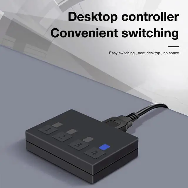 Alt view image 3 of 6 - HDMI-Compatible KVM Switch 4 In 1 Out USB Controller 4Kx2K 60HZ Desktop Computer Laptop 4 Monitors Adapter Fit For Win 7/10/Mac