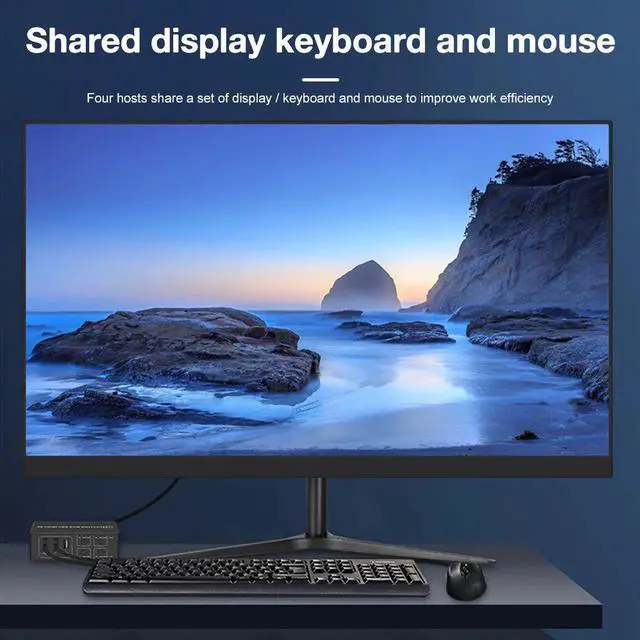 Alt view image 6 of 6 - HDMI-Compatible KVM Switch 4 In 1 Out USB Controller 4Kx2K 60HZ Desktop Computer Laptop 4 Monitors Adapter Fit For Win 7/10/Mac