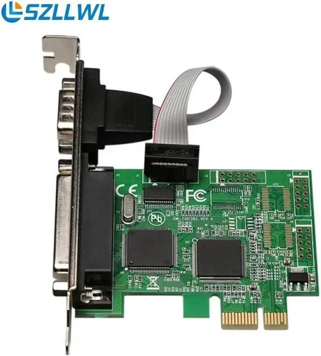 Alt view image 2 of 6 - RS232 RS-232 Serial Port COM&DB25 Printer Parallel Port LPT to PCI-E PCI Express Card Adapter Converter