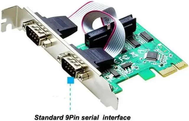 Alt view image 3 of 5 - 2 Port RS232 Serial Port COM to PCI-E PCI Express Riser Card Adapter Converter PCIE adaptator