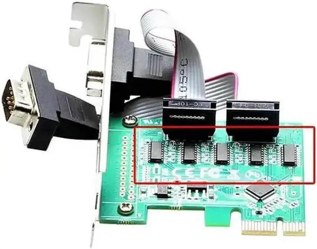 Alt view image 4 of 5 - 2 Port RS232 Serial Port COM to PCI-E PCI Express Riser Card Adapter Converter PCIE adaptator