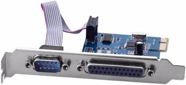 Alt view image 3 of 3 - RS232 RS-232 Serial Port COM & DB25 Printer Parallel Port LPT to PCI-E PCI Express Card Adapter Converter