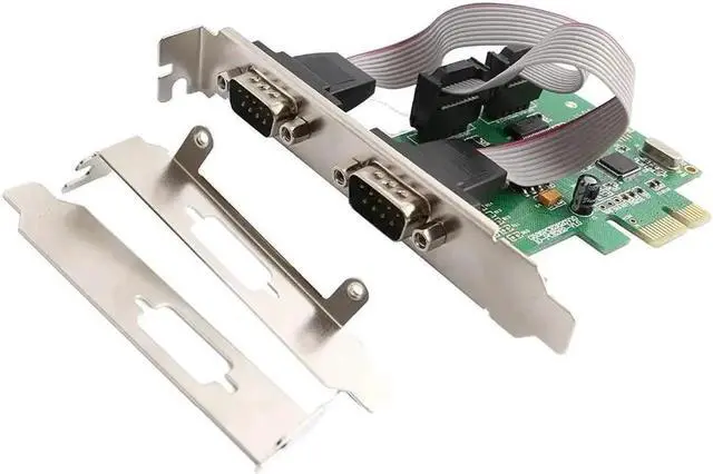 Alt view image 4 of 6 - PCIe PCI-E PCI Express to Dual Serial DB9 RS232 RS-232 2 Port Expansion Controller Card Adapter
