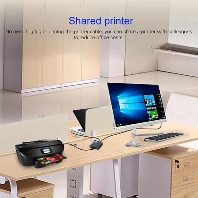 Alt view image 3 of 6 - 2 Ports USB 3.0 Switcher 2 In 1 Out Selector 2 Computers Sharing 1 USB Devices For Keyboard Mouse Printer Scanner USB Disk