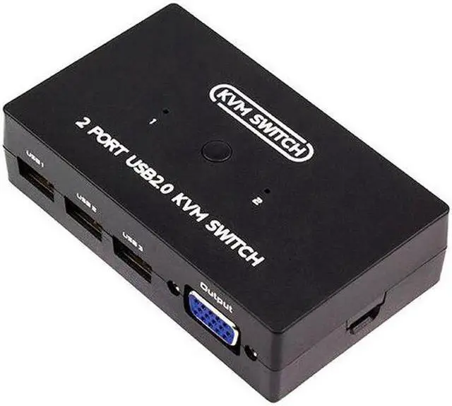 Alt view image 3 of 6 - 2 Port KVM Switch VGA Laptop Host Sharing USB Printer Keyboard Mouse Monitor 2 in 1 out sharer