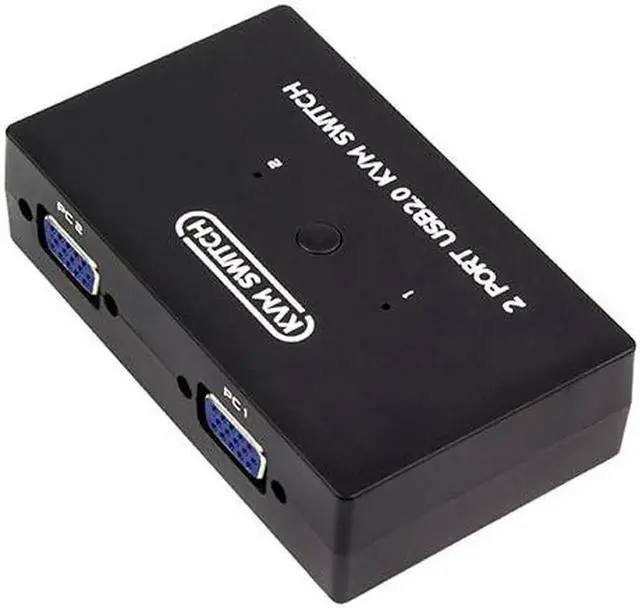 Alt view image 6 of 6 - 2 Port KVM Switch VGA Laptop Host Sharing USB Printer Keyboard Mouse Monitor 2 in 1 out sharer