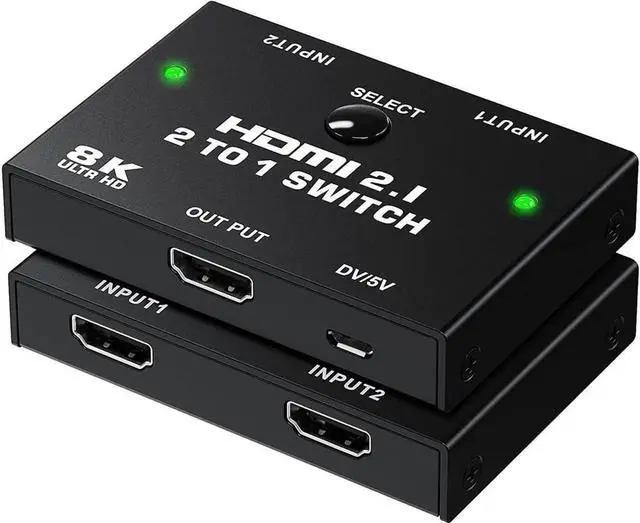 Main image of 8K HDMI Switcher - 2 Ports HDMI 2.1 Switcher 2 in 1 Out HDMI Switcher Support 8K @60Hz 4K @120Hz 3D HDR for PS5 PS4 Pro Xbox One X Blue-Ray HDTV Player