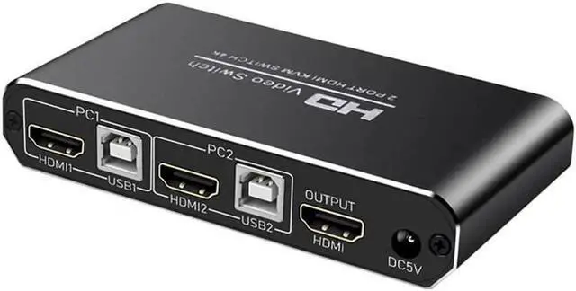 Main image of HD 4K HDMI USB KVM Switch for 2 Ports PC Sharing Keyboard Mouse Hotkey Printer Monitor EDID Plug And Paly Out USB Box Video Display Switcher Splitter