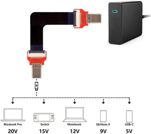 Alt view image 5 of 7 - Aomoproing FVH 20cm FPC Flat USB 3.1 Type-C USB-C Male to Male Data Cable for Macbook & Laptop & Phone & Drive UC-110-0.2M