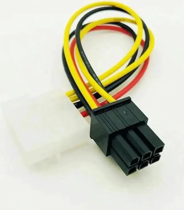 Alt view image 5 of 6 - 5pcs 4Pin Molex to 6Pin PCI-Express PCIE Video Card Power Converter Adapter Cable for Bitcoin Miner Antminer Mining