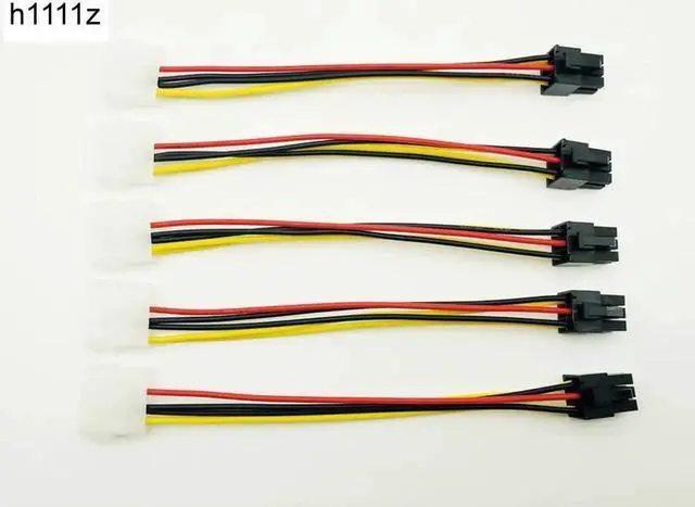 Main image of 5pcs 4Pin Molex to 6Pin PCI-Express PCIE Video Card Power Converter Adapter Cable for Bitcoin Miner Antminer Mining