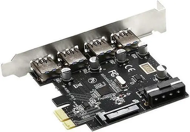 Alt view image 3 of 3 - DIEWU double power supply 4 port usb 3.0 PCIE Riser Combo graphics card pci-e pci express add on card