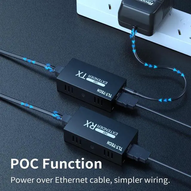 Alt view image 3 of 5 - TLT-TECH 50M HDMI-Compatible Extender 1080P Support 3D EDID POC Signal Transmitter Receiver