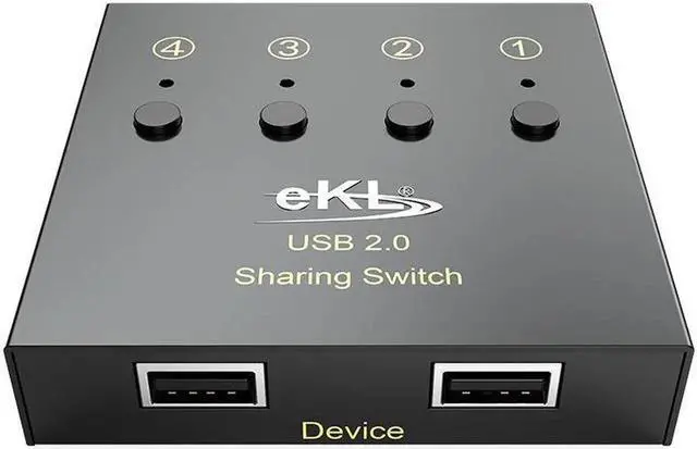 Alt view image 5 of 7 - USB Switch Selector 4 Computers in Sharing 2 USB Devices Out Controller USB 2.0 Peripheral Switcher Box Hub for Mouse Keyboard PCs Scanner Printer with Button Swapping and 4 Pack USB A to B Cable