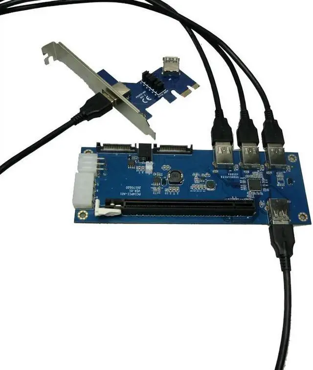 Alt view image 3 of 5 - PCI-E Turn PCIe Riser Card 1 to 4 PCI-E x16 slots Expansion Cards 4 Port PCIe slots/PCIePort Multiplier Card for Miner BTC