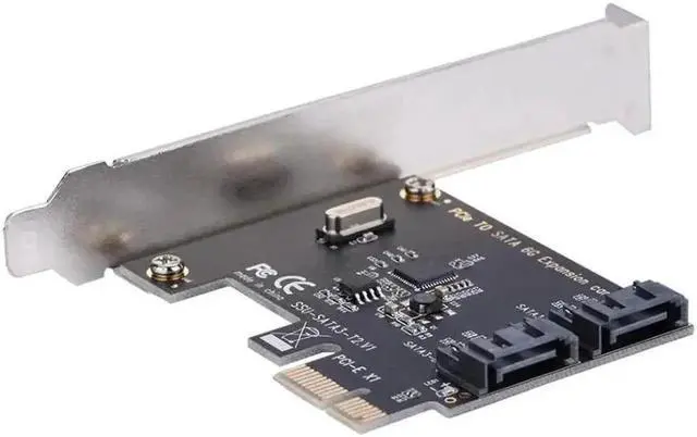 Alt view image 5 of 6 - PCI-E PCI Express to SATA 3.0 Extension Card with Bracket 2-Port SATA III 6Gbps Expansion Adapter Boards for Computer chassis