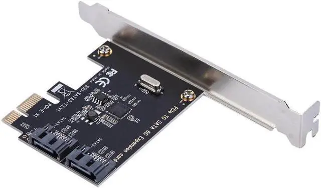 Alt view image 3 of 6 - PCI-E PCI Express to SATA 3.0 Extension Card with Bracket 2-Port SATA III 6Gbps Expansion Adapter Boards for Computer chassis