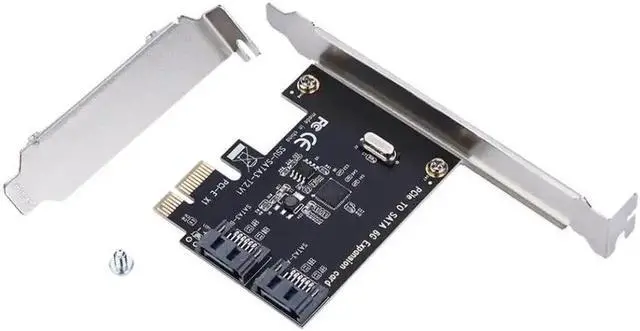 Alt view image 6 of 6 - PCI-E PCI Express to SATA 3.0 Extension Card with Bracket 2-Port SATA III 6Gbps Expansion Adapter Boards for Computer chassis