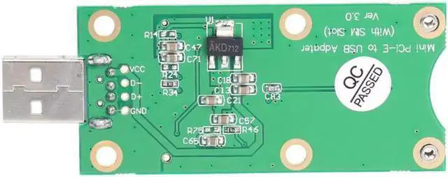 Alt view image 3 of 6 - Mini Wireless PCI-E to USB Adapter with SIM 8 Pin Card Slot for WWAN/LTE Module Converts 3G/4G Wireless Mini-Card to USB Port