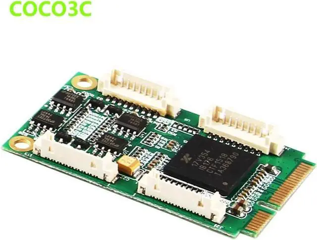 Alt view image 4 of 6 - Mini PCIe To 4 RS422 RS485 Ports adapter for Mini ITX motherboard Mini PCI express DB9 Ports Controller Card