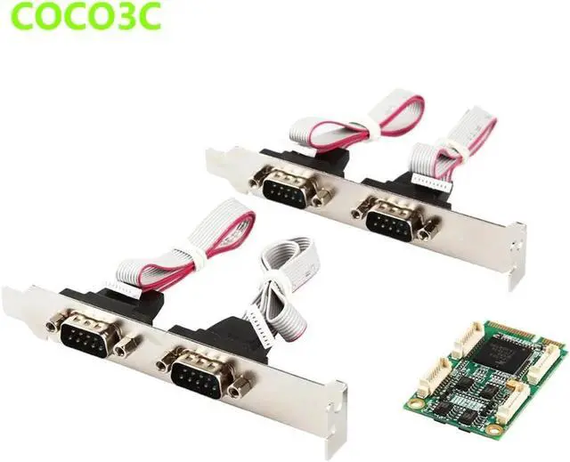 Alt view image 3 of 6 - Mini PCIe To 4 RS422 RS485 Ports adapter for Mini ITX motherboard Mini PCI express DB9 Ports Controller Card