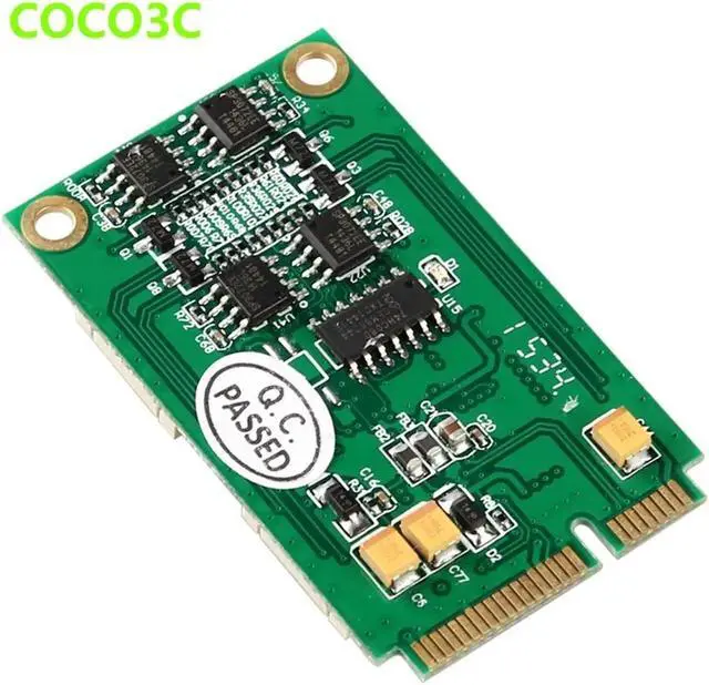 Alt view image 6 of 6 - Mini PCIe To 4 RS422 RS485 Ports adapter for Mini ITX motherboard Mini PCI express DB9 Ports Controller Card