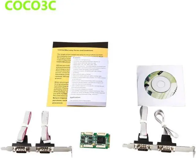Alt view image 5 of 6 - Mini PCIe To 4 RS422 RS485 Ports adapter for Mini ITX motherboard Mini PCI express DB9 Ports Controller Card