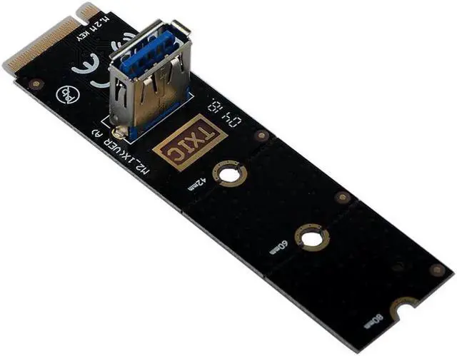 Alt view image 5 of 5 - NGFF to PCI-E Riser Card M2 Slot to PCIe Expansion Card Convertor USB 3.0 Extender Adapter for Graphics Cards for BTC Miner