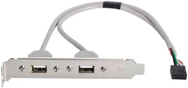 Alt view image 7 of 7 - Aomoproing PCI-E USB 2.0 A type Female Screw to Motherboard 9p header cable with bracket