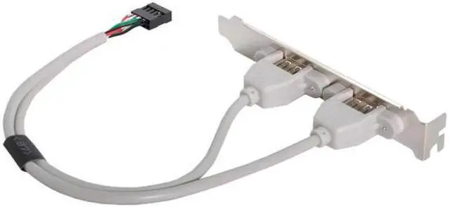 Alt view image 3 of 7 - Aomoproing PCI-E USB 2.0 A type Female Screw to Motherboard 9p header cable with bracket
