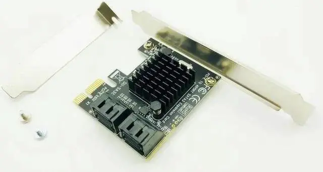 Alt view image 6 of 6 - PCI E PCI Express to SATA 3.0 Extension Card with Bracket 4 Port SATA III 6Gbps Expansion Adapter Boards for Computer Chassis PC