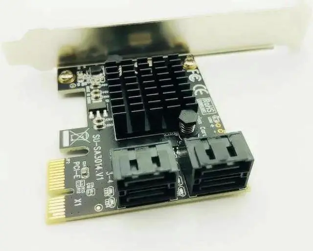 Alt view image 2 of 6 - PCI E PCI Express to SATA 3.0 Extension Card with Bracket 4 Port SATA III 6Gbps Expansion Adapter Boards for Computer Chassis PC