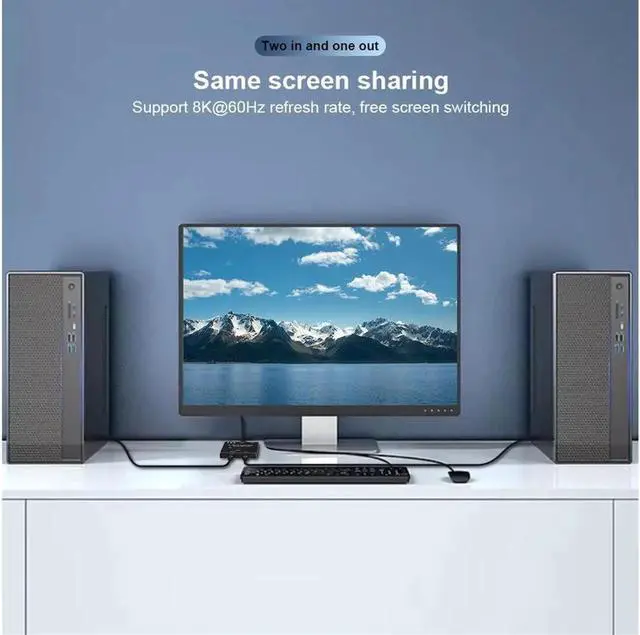 Alt view image 3 of 7 - USB-C 8K Bi-Direction Switch USB3.1 USB Type-C PD 3.0 Splitter 1x2 / 2x1 DATA & VIDEO & PD100W Switcher Use for Computer Monitor Mobile Phone Multiple Source and Displays