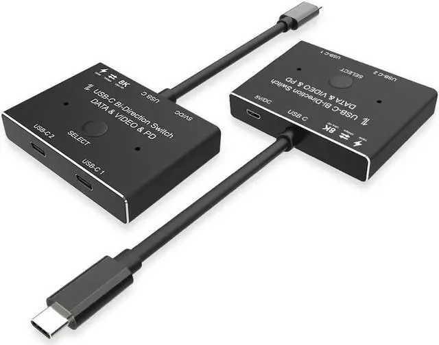Main image of USB-C 8K Bi-Direction Switch USB3.1 USB Type-C PD 3.0 Splitter 1x2 / 2x1 DATA & VIDEO & PD100W Switcher Use for Computer Monitor Mobile Phone Multiple Source and Displays