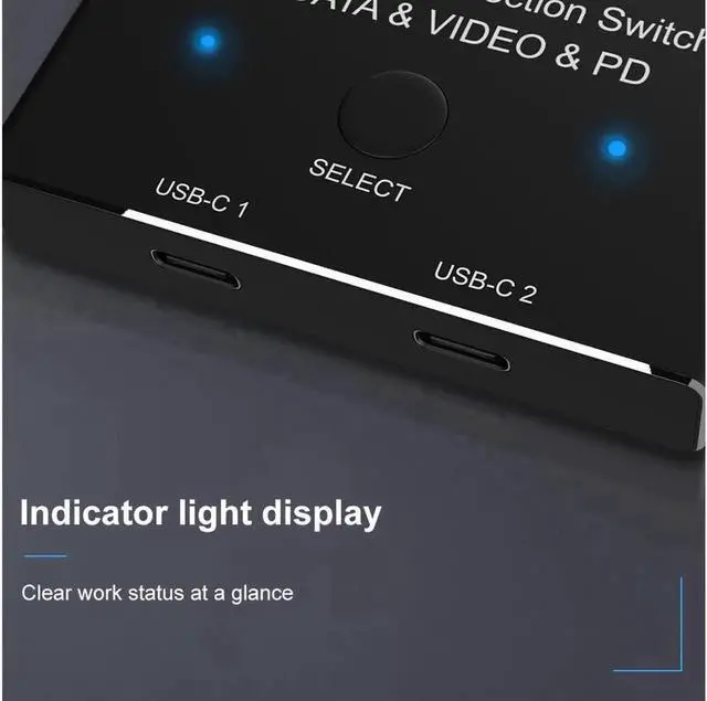 Alt view image 4 of 7 - USB-C 8K Bi-Direction Switch USB3.1 USB Type-C PD 3.0 Splitter 1x2 / 2x1 DATA & VIDEO & PD100W Switcher Use for Computer Monitor Mobile Phone Multiple Source and Displays