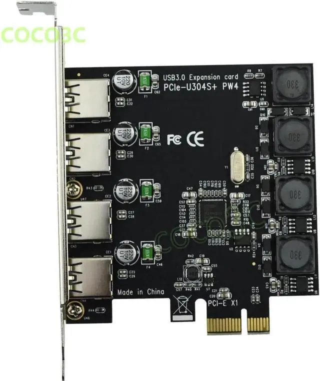 Alt view image 6 of 6 - PCI-e 4 USB 3.0 Card PCIe PCI Express to External 4-Port USB3.0 Convertor NEC D720201 No external Power Supply