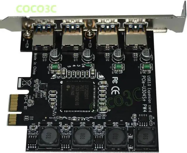 Alt view image 5 of 6 - PCI-e 4 USB 3.0 Card PCIe PCI Express to External 4-Port USB3.0 Convertor NEC D720201 No external Power Supply