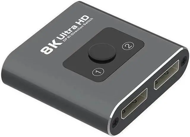 Alt view image 7 of 7 - Bidirectional Switch 7680*4320@60Hz Displayport 2 X 1 Switch DisplayPort 1 X 2 Splitter 1.4 Support HDCP2.2 8K@60Hz,4K@120Hz/144Hz,2K@144Hz/165Hz for PC Projectors Monitors