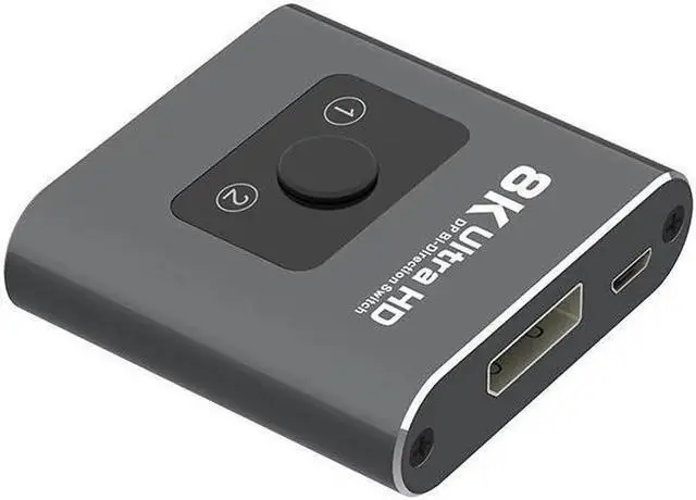 Alt view image 3 of 7 - Bidirectional Switch 7680*4320@60Hz Displayport 2 X 1 Switch DisplayPort 1 X 2 Splitter 1.4 Support HDCP2.2 8K@60Hz,4K@120Hz/144Hz,2K@144Hz/165Hz for PC Projectors Monitors