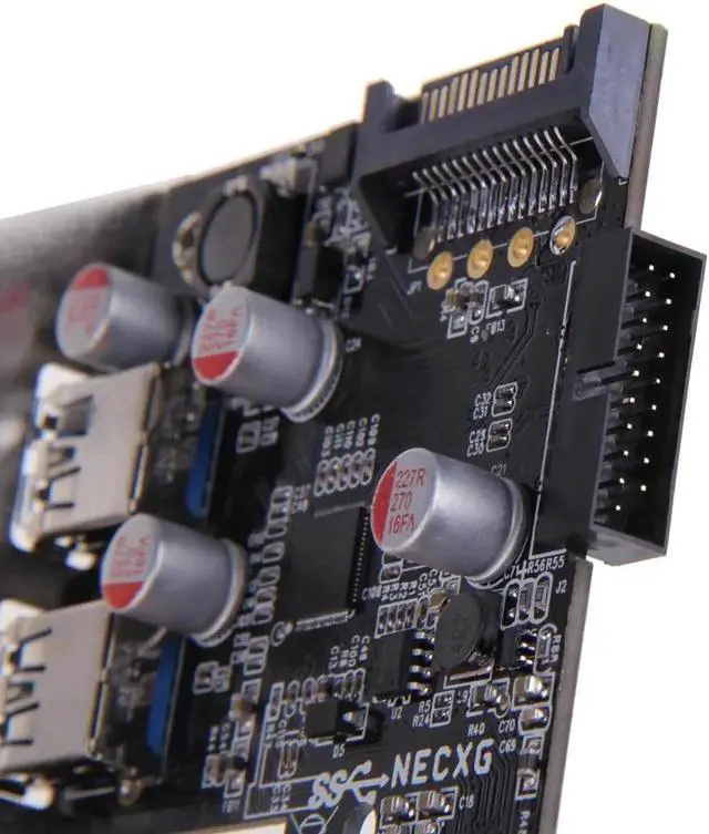 Alt view image 2 of 6 - 2 Ports PCI-E PCI Express PCI Card To USB3.0 + 19 Pin Adapter Connector For for Standard Desktop PC