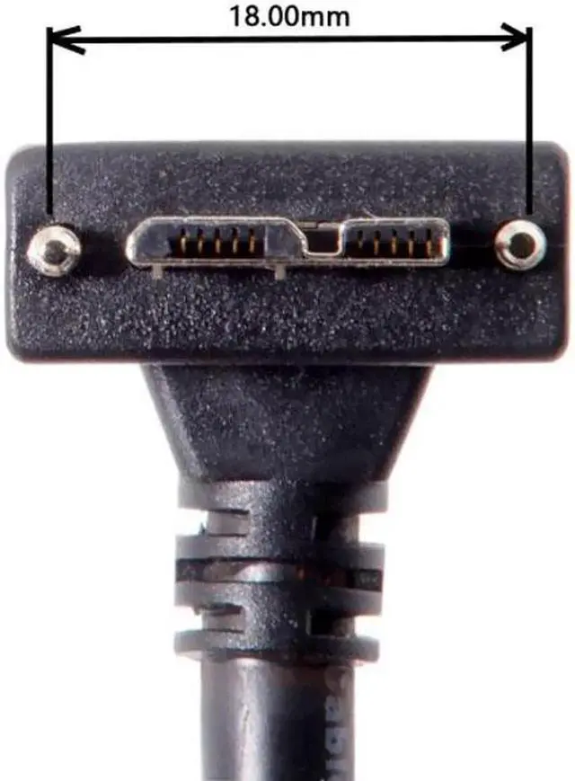 Alt view image 4 of 7 - Aomoproing 5.0M 90 Degree Up Angled Micro USB Screw Mount to 3.0 Data Cable for Industrial Camera