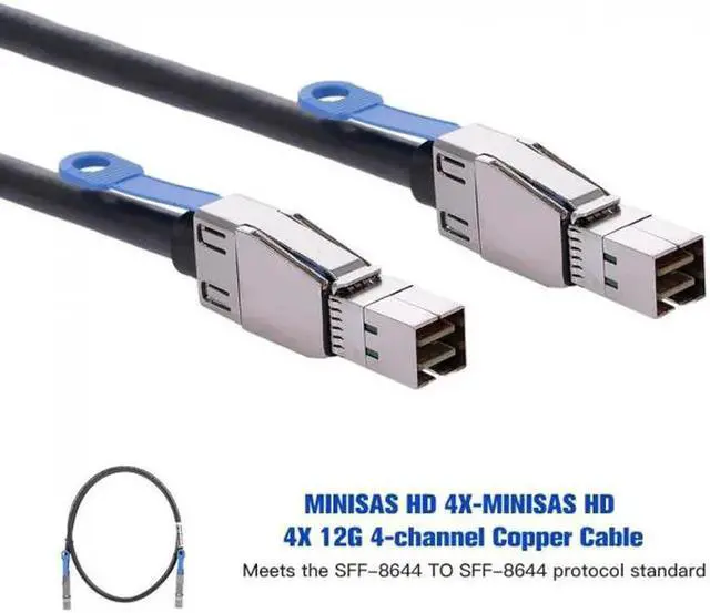 Alt view image 4 of 7 - Aomoproing External Mini SAS HD SFF-8644 to Mini SAS High Density HD SFF-8644 Data Server Raid Cable 50cm 12Gbps