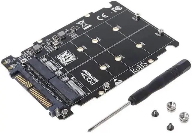Alt view image 4 of 6 - M.2 SSD to U.2 Adapter 2 in 1 M.2 NVMe Key B/M SSD to PCI e U.2 SFF 8639 Adapter PCIe M2 Converter Desktop Computer