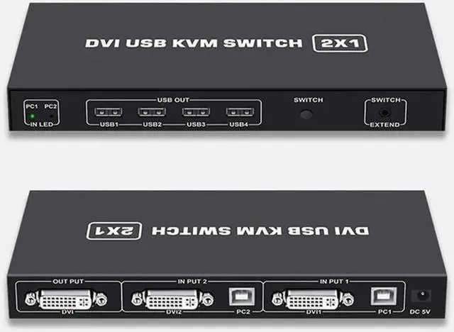 Alt view image 6 of 7 - KVM Switch,KVM Switch 2 in 1 Out for 2 Computers Share Keyboard Mouse and USB 2.0 Devices Support 1920 * 1080P @60Hz (4K*2K @30Hz),