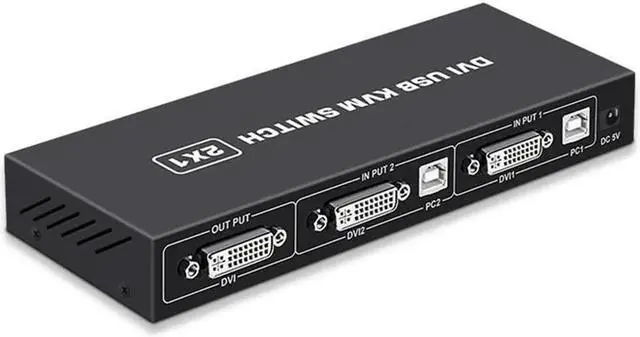 Alt view image 7 of 7 - KVM Switch,KVM Switch 2 in 1 Out for 2 Computers Share Keyboard Mouse and USB 2.0 Devices Support 1920 * 1080P @60Hz (4K*2K @30Hz),