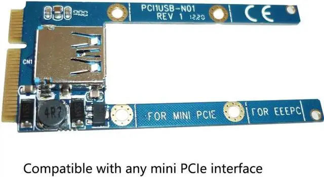 Alt view image 4 of 4 - Mini PCIe PCI-E to USB 2.0 Adapter mPCIe to USB2.0 Converter Card