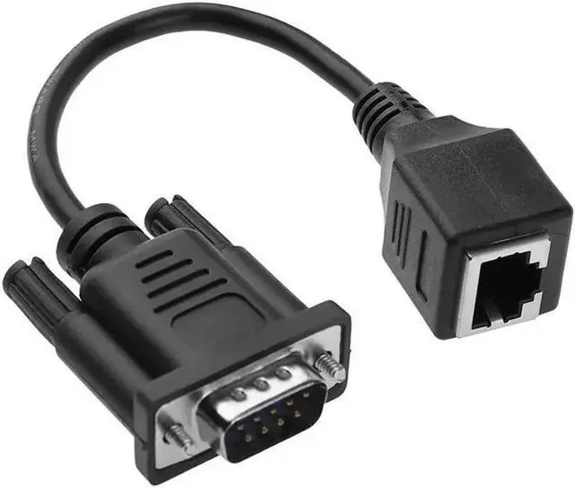 Alt view image 4 of 6 - DB9-RJ45 Cable VGA External Thread To RJ45 Internal Thread Extension Line Adapter Converter Cable Soft Line