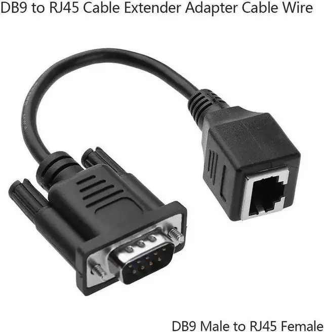 Alt view image 5 of 6 - DB9-RJ45 Cable VGA External Thread To RJ45 Internal Thread Extension Line Adapter Converter Cable Soft Line