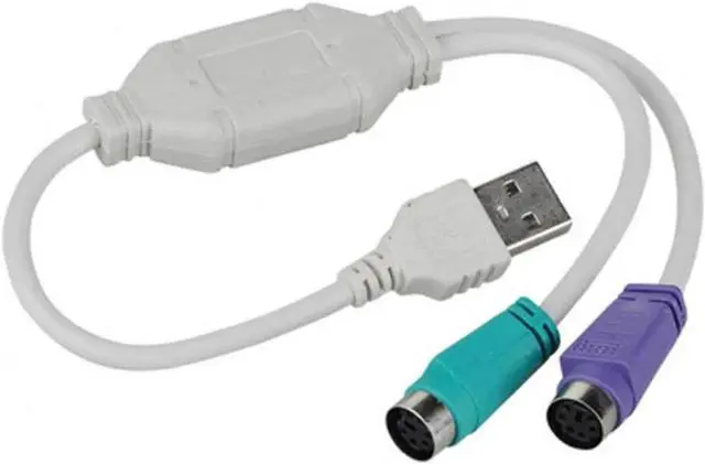 Main image of USB 2.0 Male to 2 x Female PS2 Keyboard Mouse PS/2 Adapter Cable