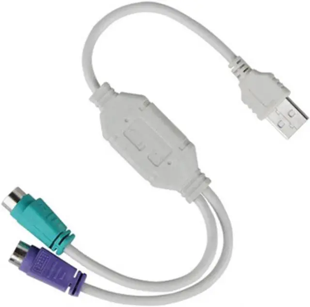 Alt view image 4 of 6 - USB 2.0 Male to 2 x Female PS2 Keyboard Mouse PS/2 Adapter Cable